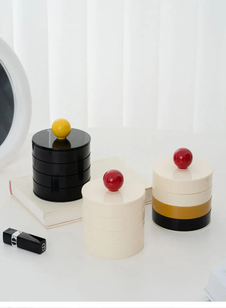 1950s Vanity Style Rotatable Plaid Jewelry Box
