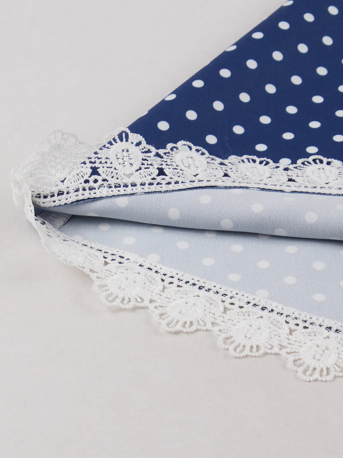 Lace Trim Polka Dot Tie-Waist Dress