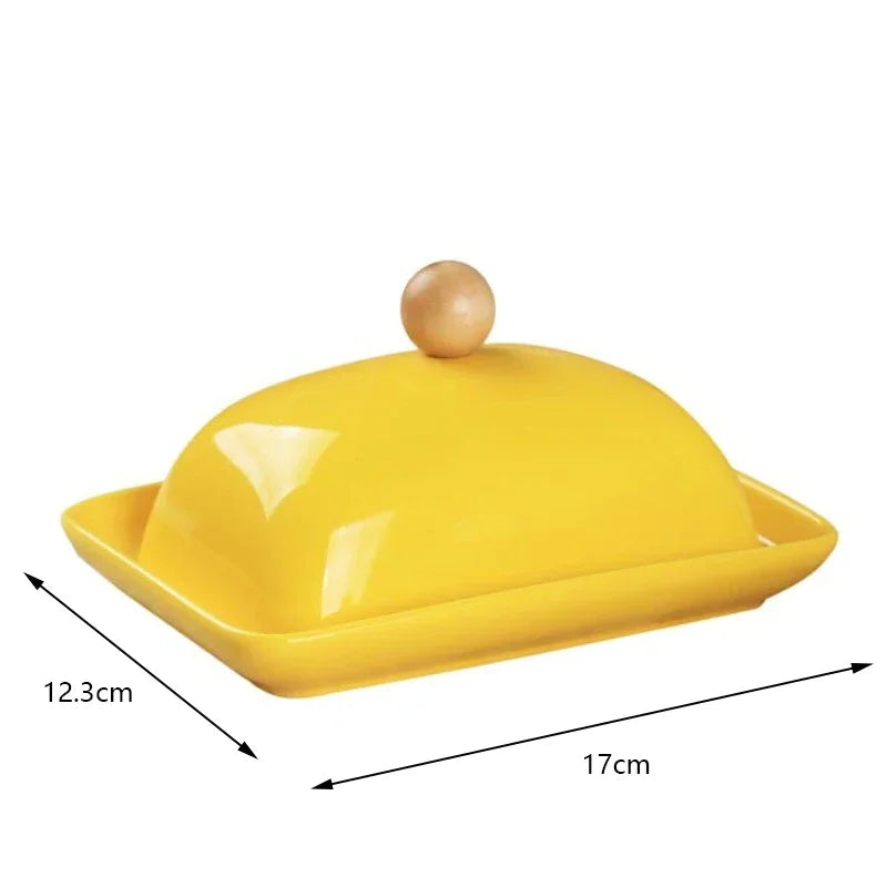 Country Kitchen Sealed Ceramic Butter Dish & Slicer Knife