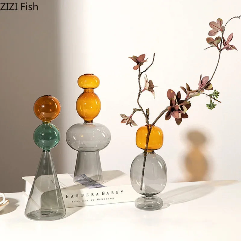Art Deco Pastel Transparent Glass Vase