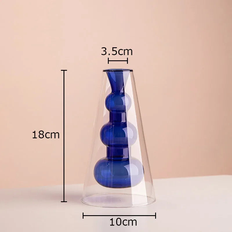 Art Deco Pastel Transparent Glass Vase