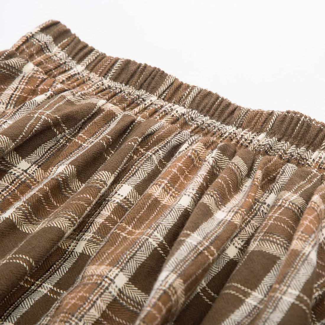 High Waist Plaid Button Detail A Line Midi Skirt