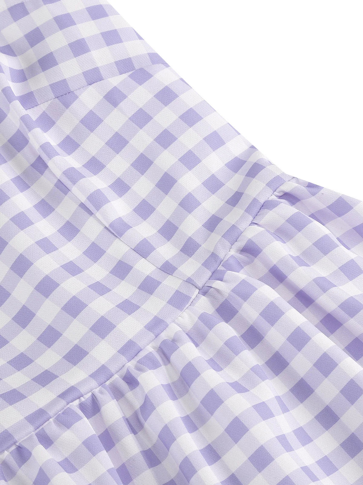 Gingham Square Neck Fit & Flare Dress