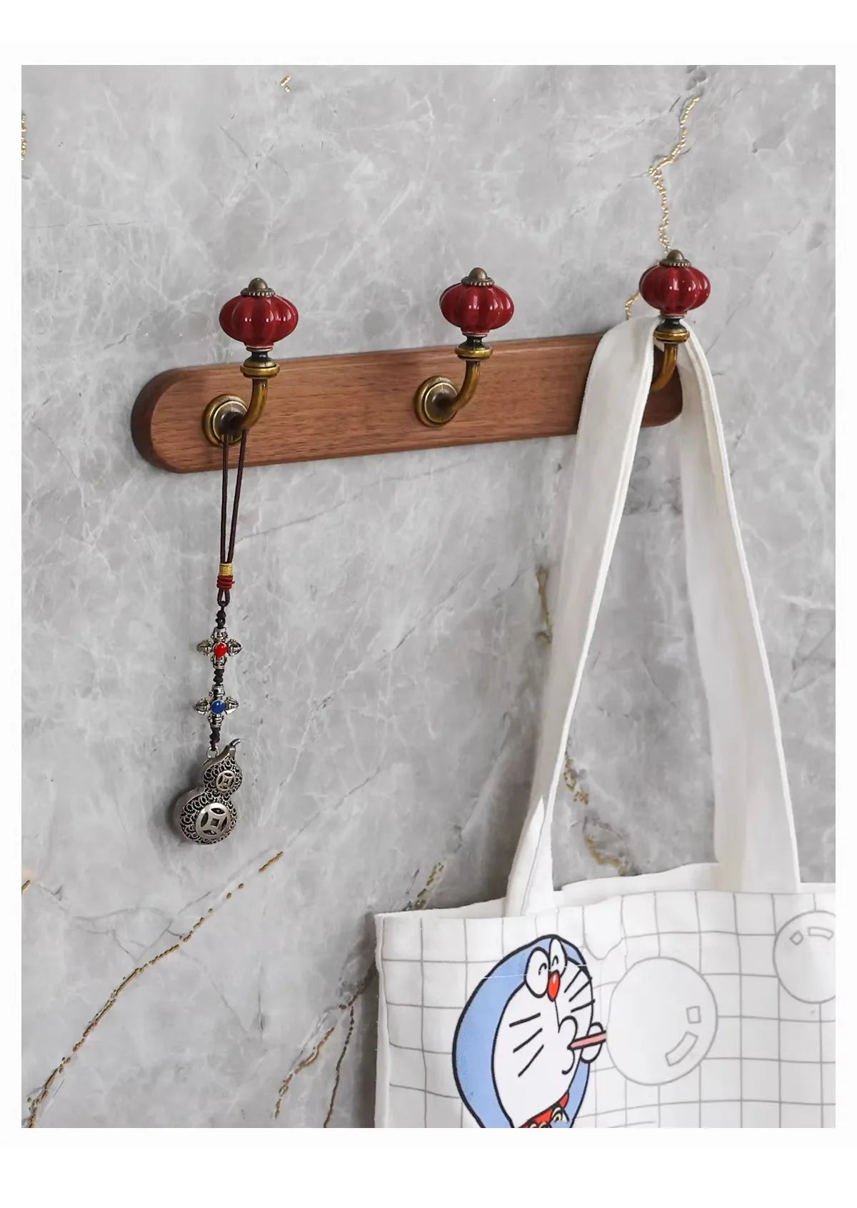 Mid-Century Minimalist Solid Wood Multiple Hanging Hooks