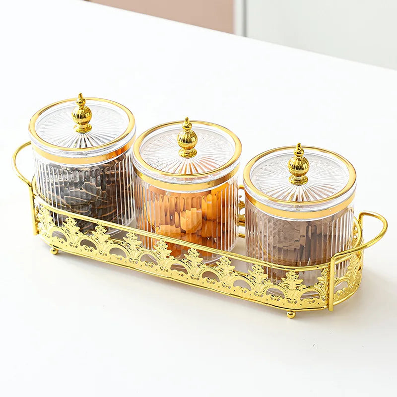 Retro Diner Striped Glass Sugar & Spice Jar