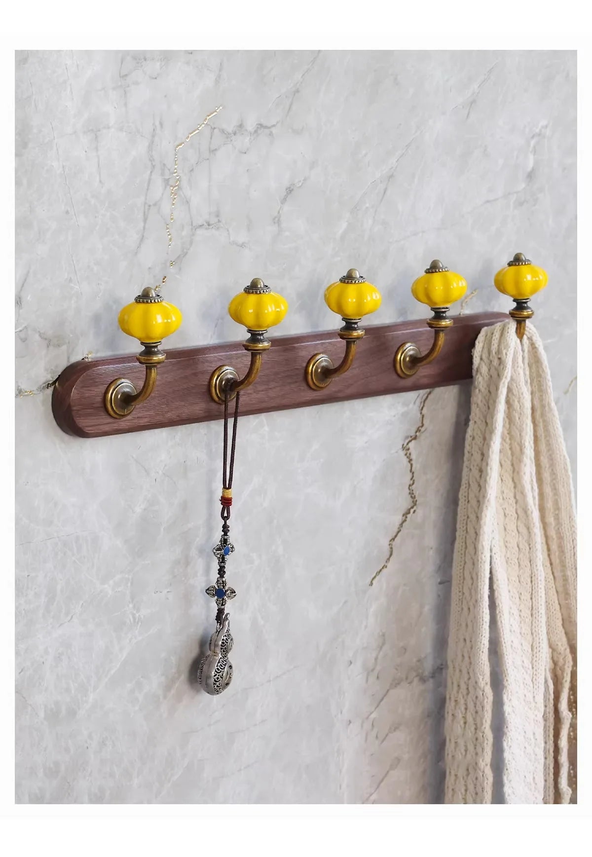 Mid-Century Minimalist Solid Wood Multiple Hanging Hooks