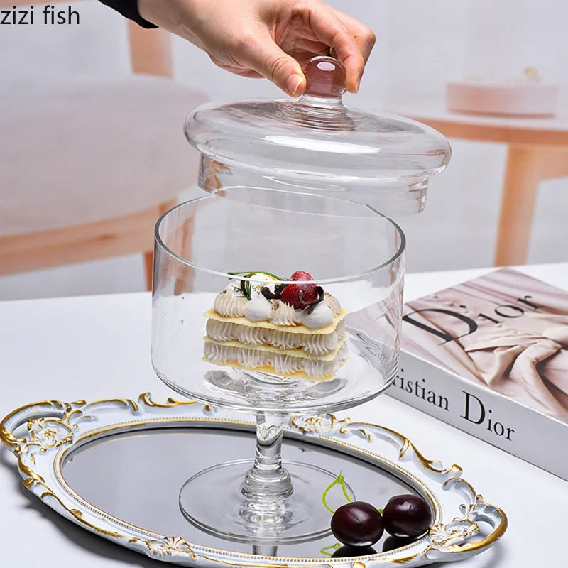 Glass High Foot Storage Jar