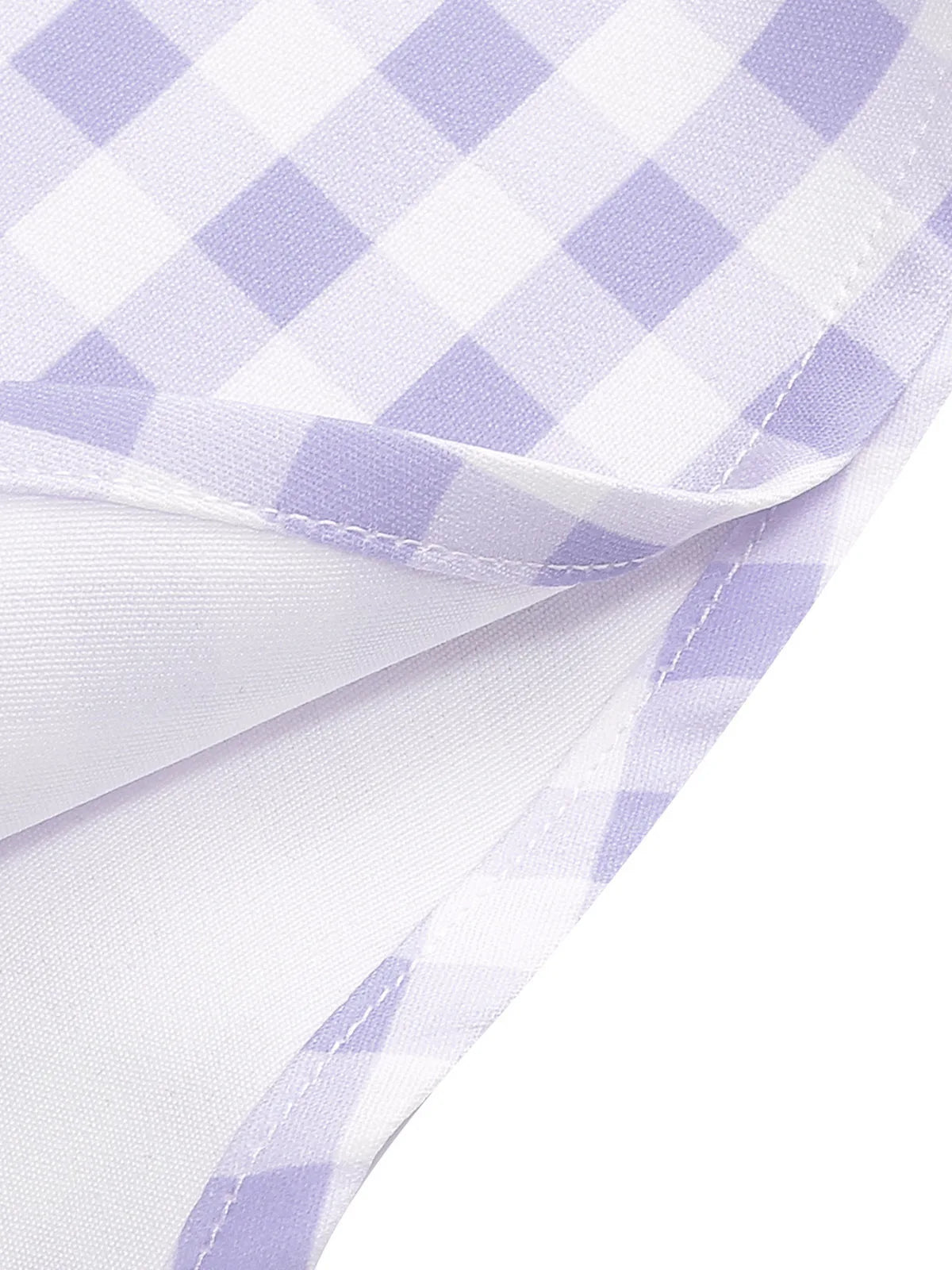 Gingham Square Neck Fit & Flare Dress