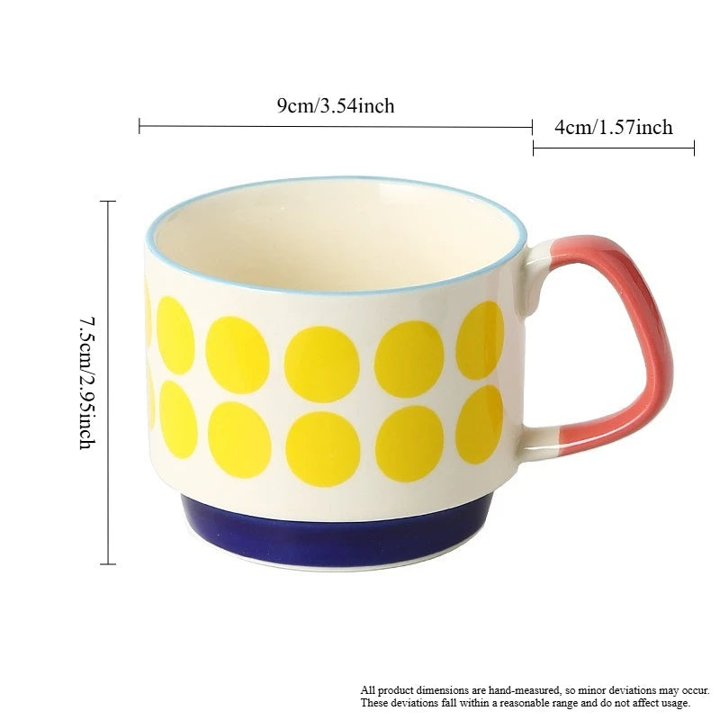 Retro Pastel Ceramic Coffee Mug (300ml)