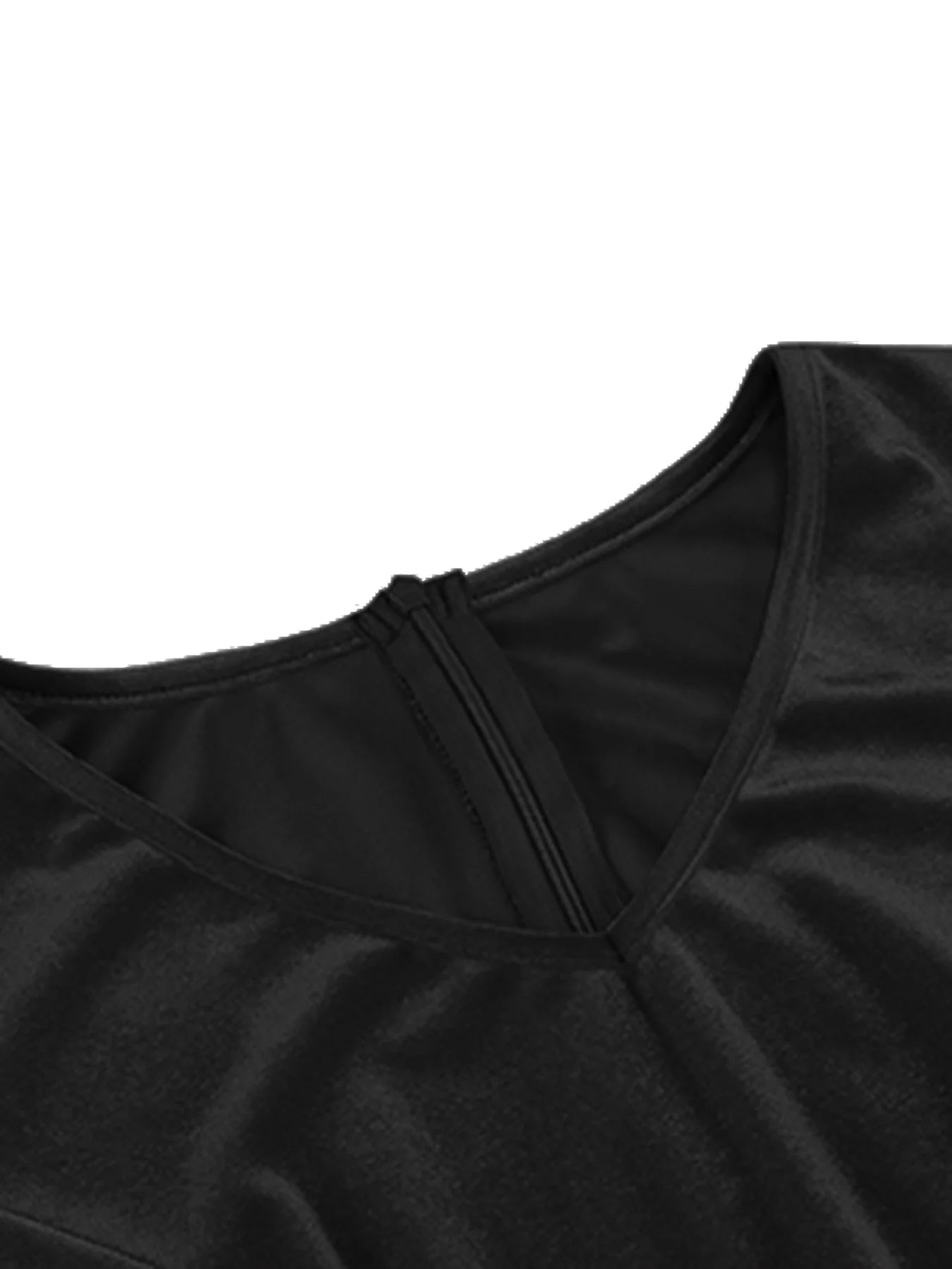 Long Sleeve V-Neck Belted Fit & Flare Dress