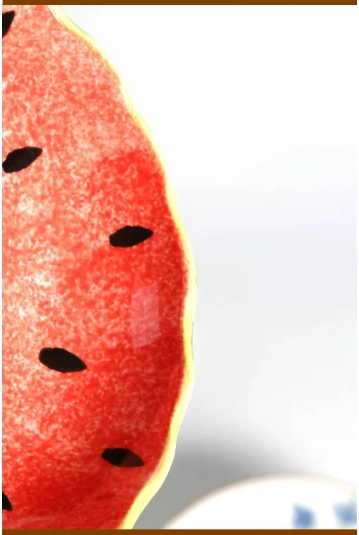 Retro Watermelon Fields Scalloped Stone Fruit Plate
