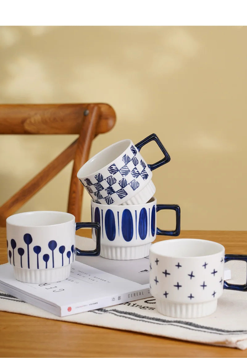 Gilded Era Polka Dot Ceramic Coffee Cup & Saucer Set