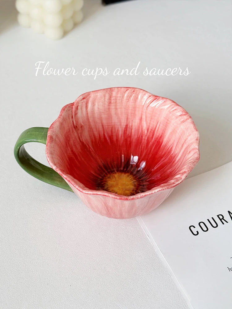 Parisian Cafe Gold-Rimmed Strawberry Porcelain Mug