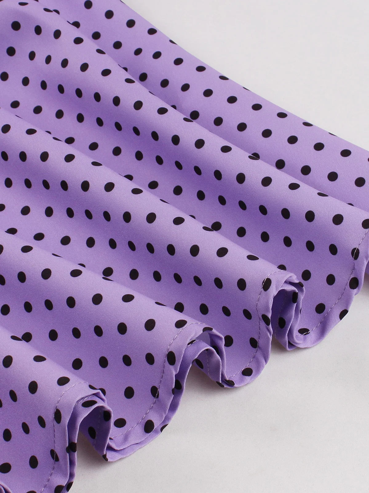 Polka Dot Contrast Panel Midi Dress with Belt