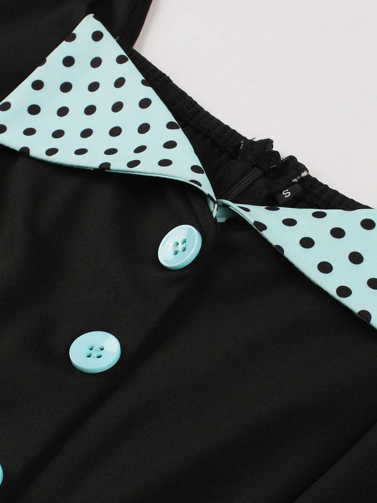 Polka Dot Contrast Panel Midi Dress with Belt