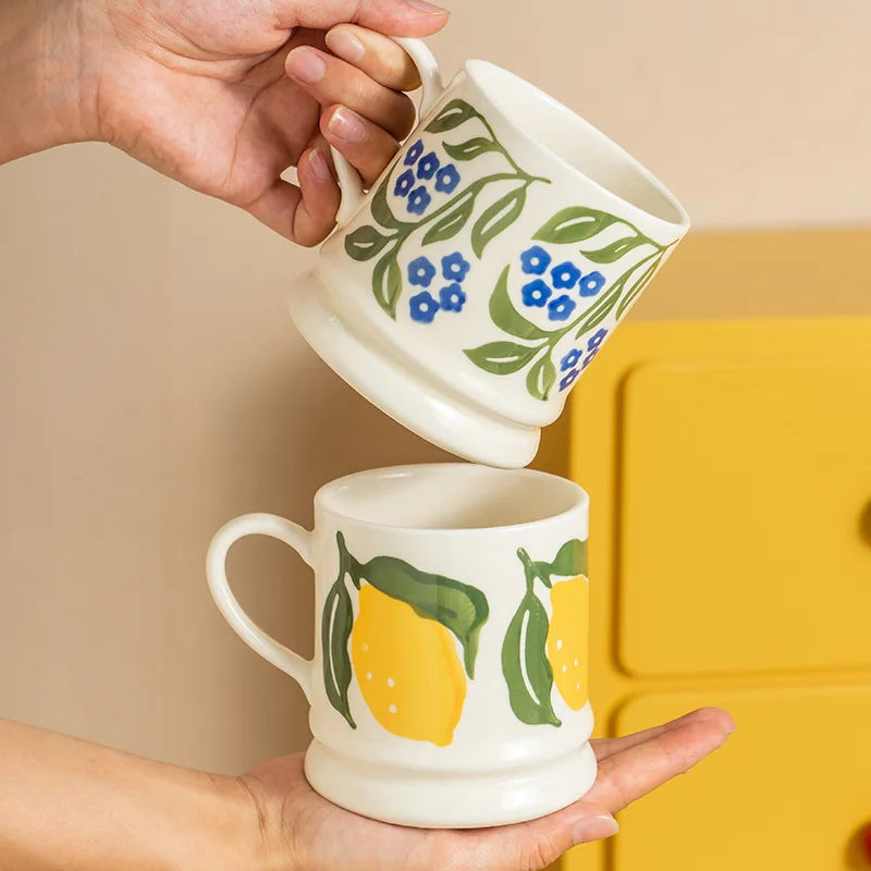 "Grandma's Garden" Oversized Retro Floral Breakfast Mug