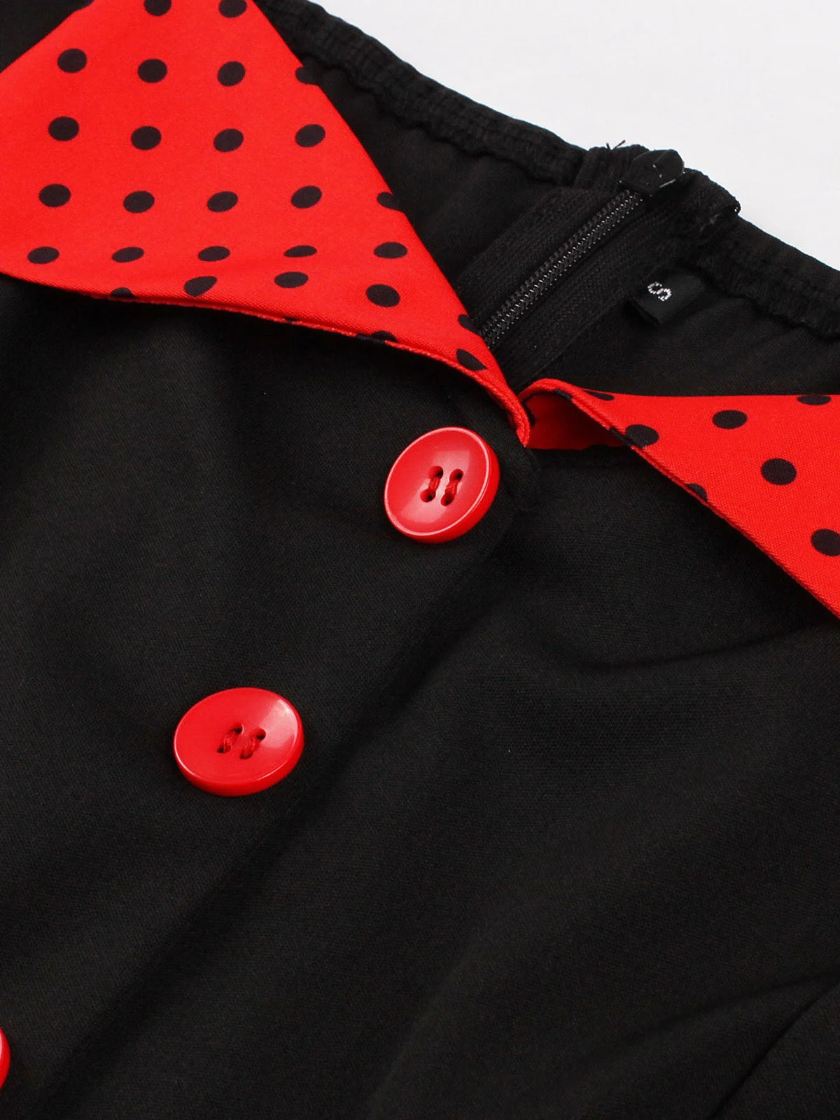 Polka Dot Contrast Panel Midi Dress with Belt