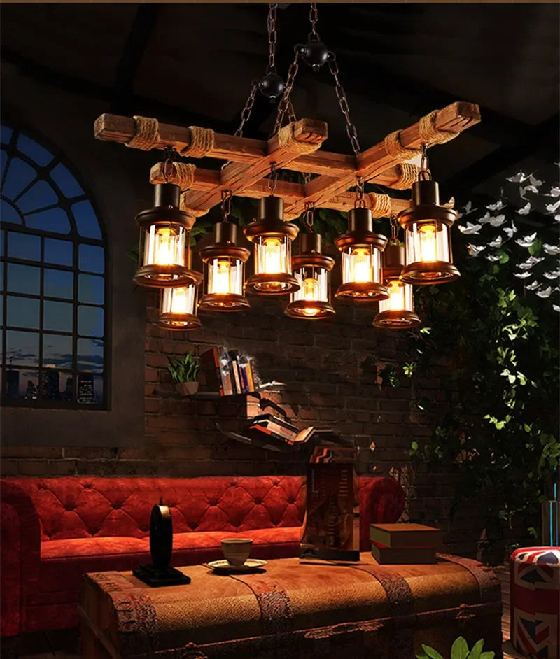 Mid-Century Modern Industrial Pendant Chandelier