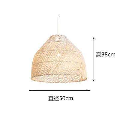 Chinese Creative Hand-Woven Rattan Art LED Pendant Lamp - Retro Decorative Lighting for Restaurants, Hotels, Study Rooms, Hallways, and Rural Decor