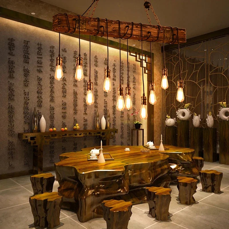Mid-Century Modern Industrial Pendant Chandelier