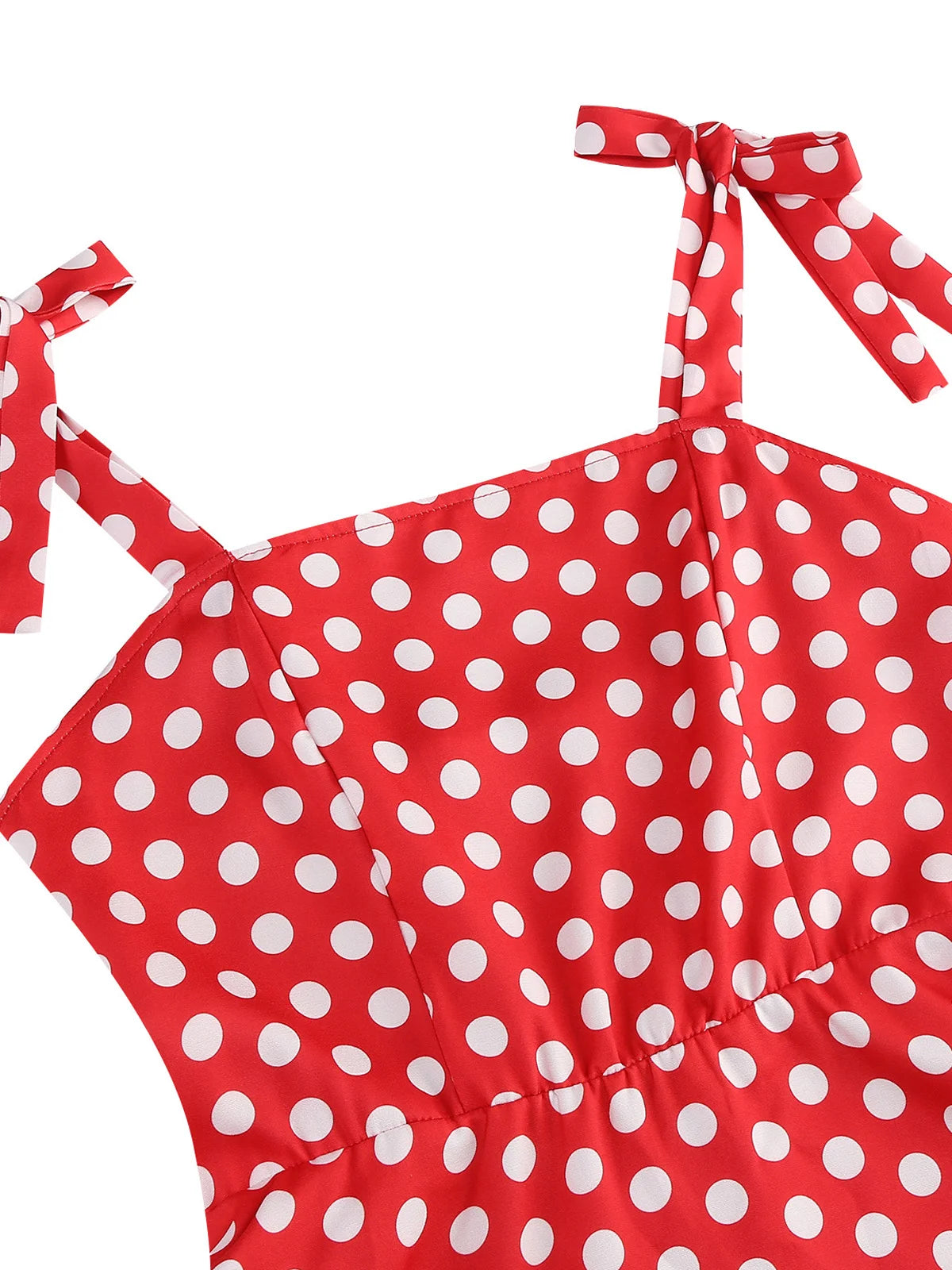 Tie Strap Polka Dot Belted Fit & Flare Dress