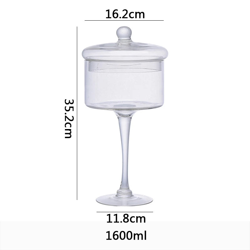 Glass High Foot Storage Jar