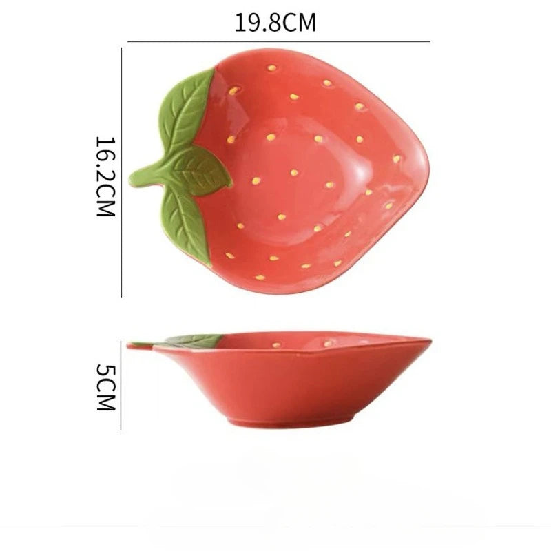 Retro Strawberry Fields Ceramic Dessert & Dipping Dish