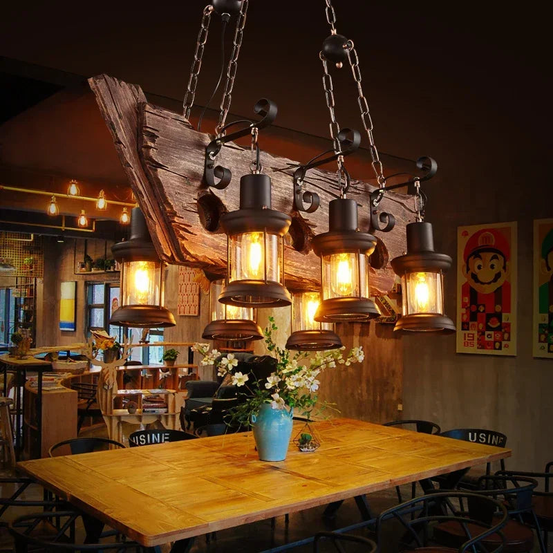 Mid-Century Modern Industrial Pendant Chandelier