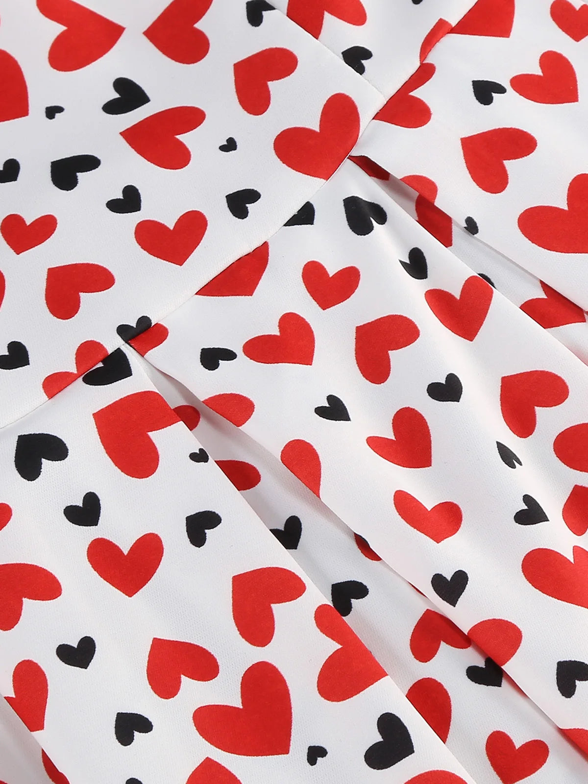 Heart Print Square Neck Fit & Flare Dress