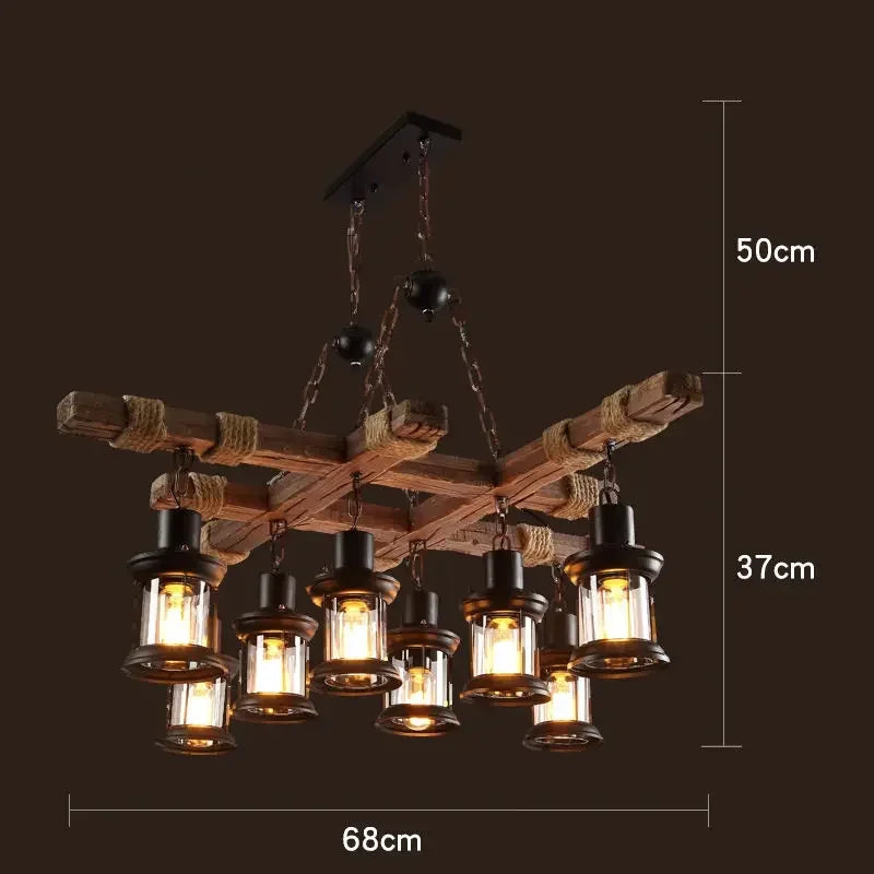 Mid-Century Modern Industrial Pendant Chandelier