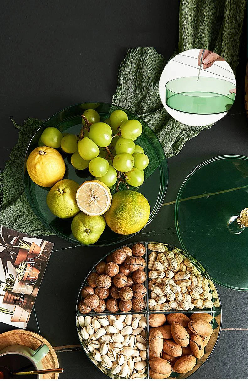 Retro Hollywood Multi-Grid Candy & Nut Dish with Lid