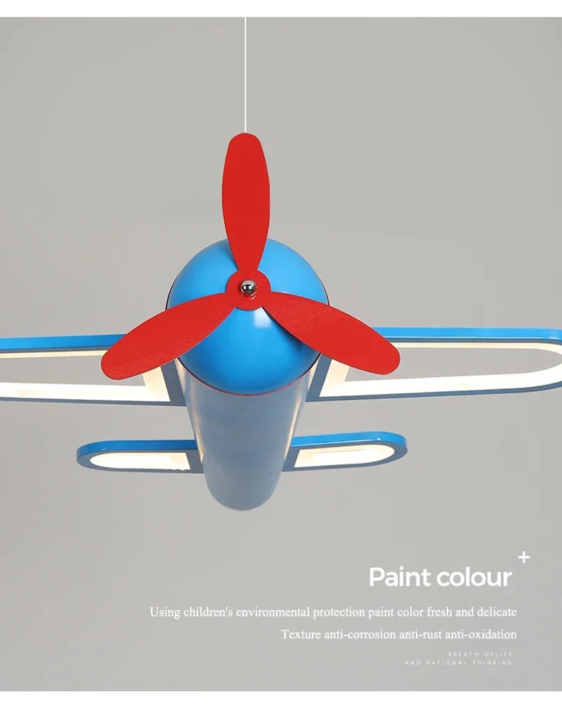 Retro Pop Cartoon Iron Airplane Chandelier