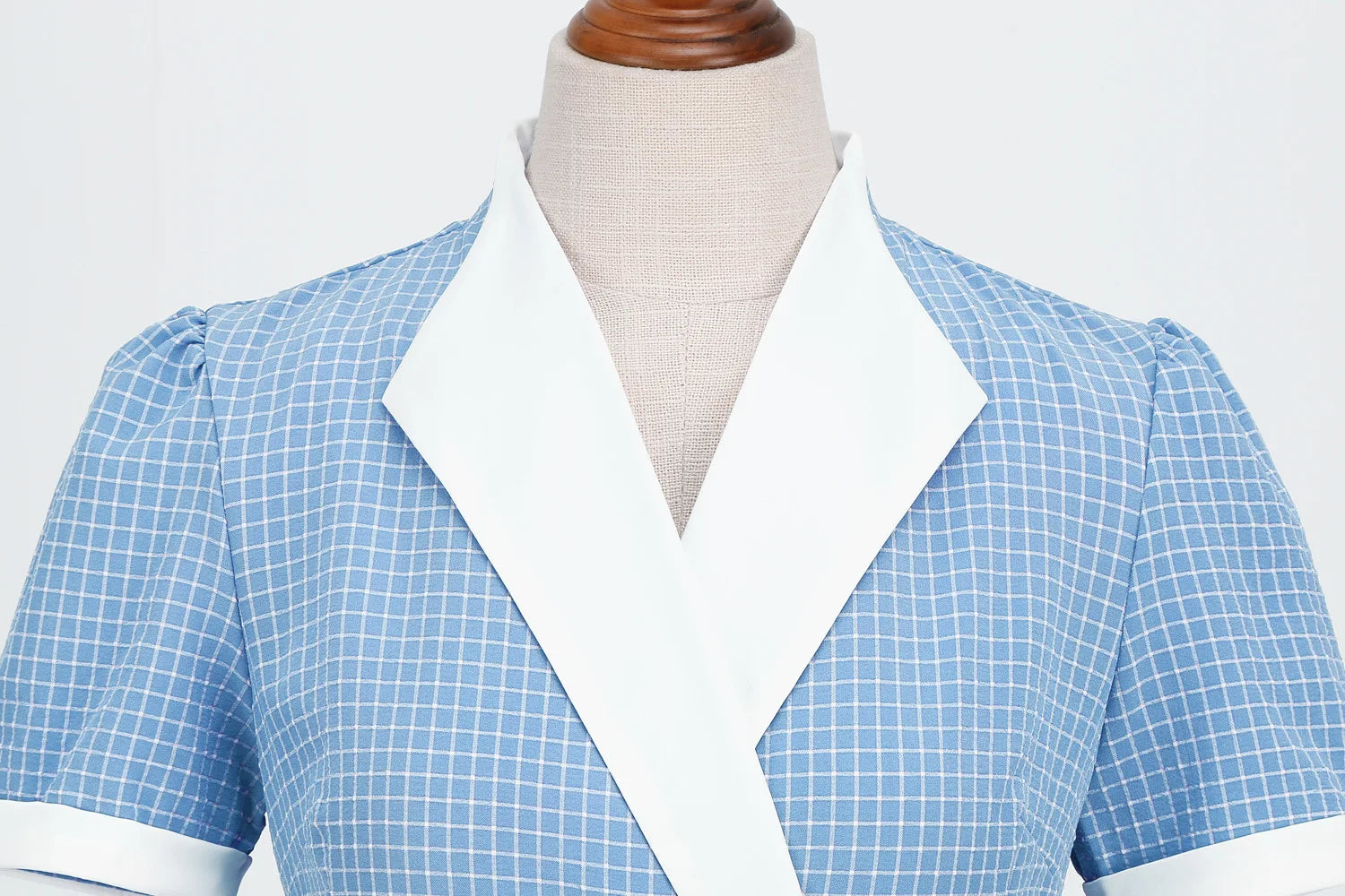 Women Vintage Gingham Dress V-Neck 1950s Swing Dress Rockabilly Cocktail Tea Party Dress WIth Belt Casual Dress Plaid Dress