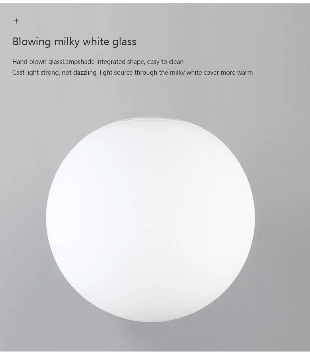 Mid-Century Modern Round Glass Bubble Ball Wall Sconce