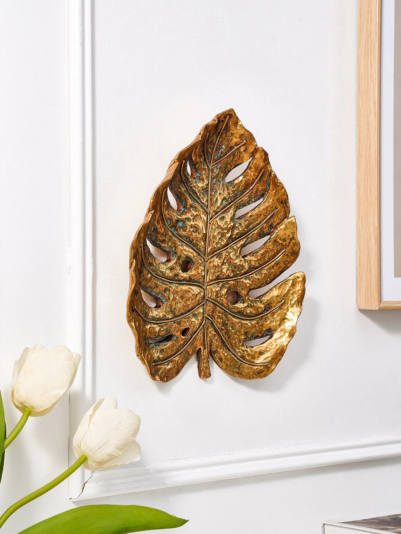 Hollywood Regency Golden Ginkgo Leaf Wall Art