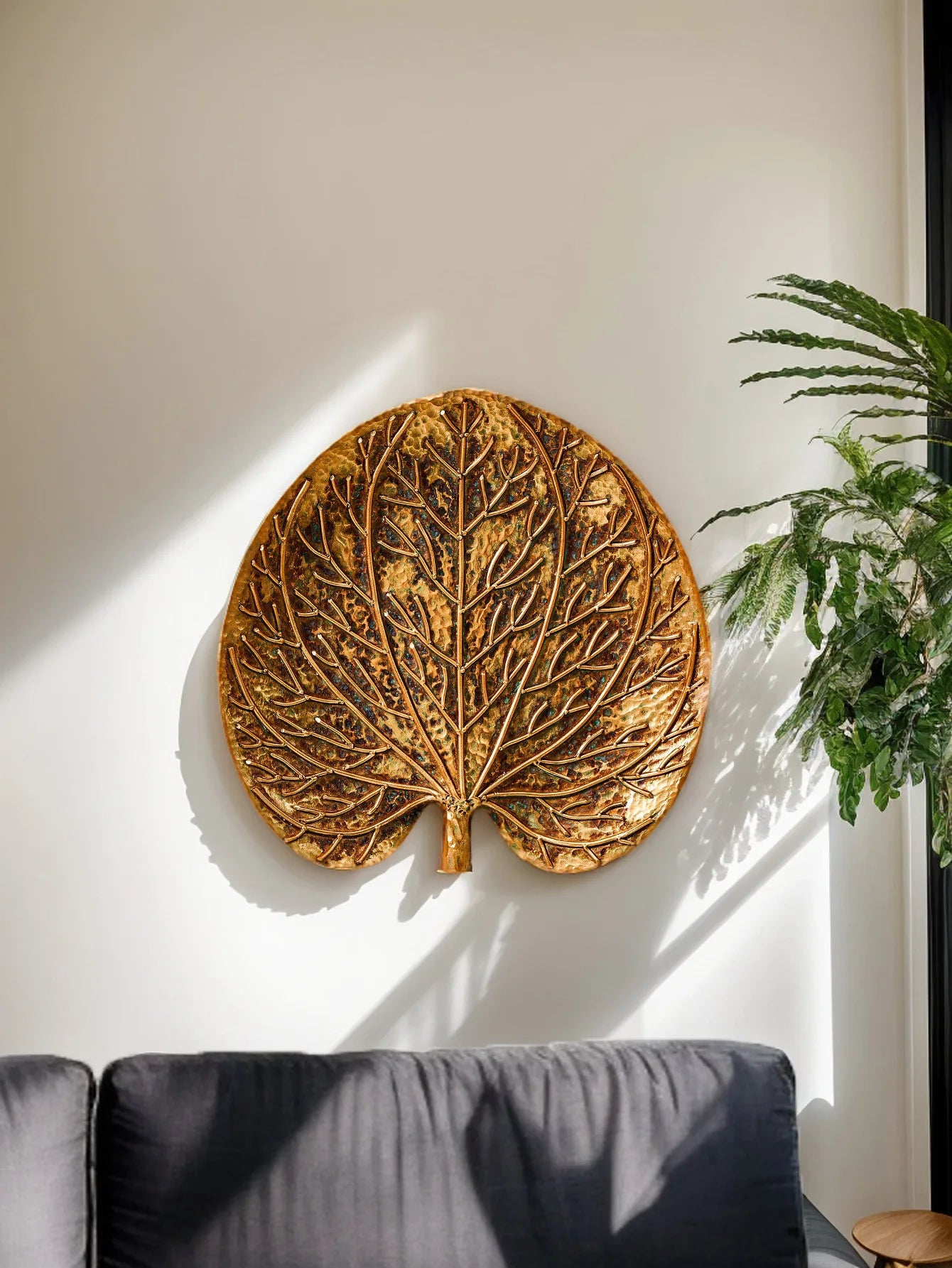 Hollywood Regency Golden Ginkgo Leaf Wall Art