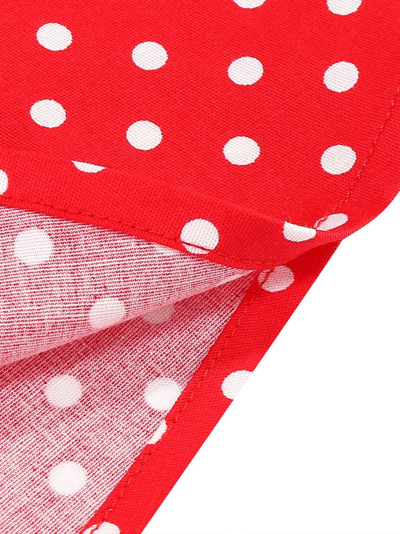 Polka Dot Trim Halter Belted Dress