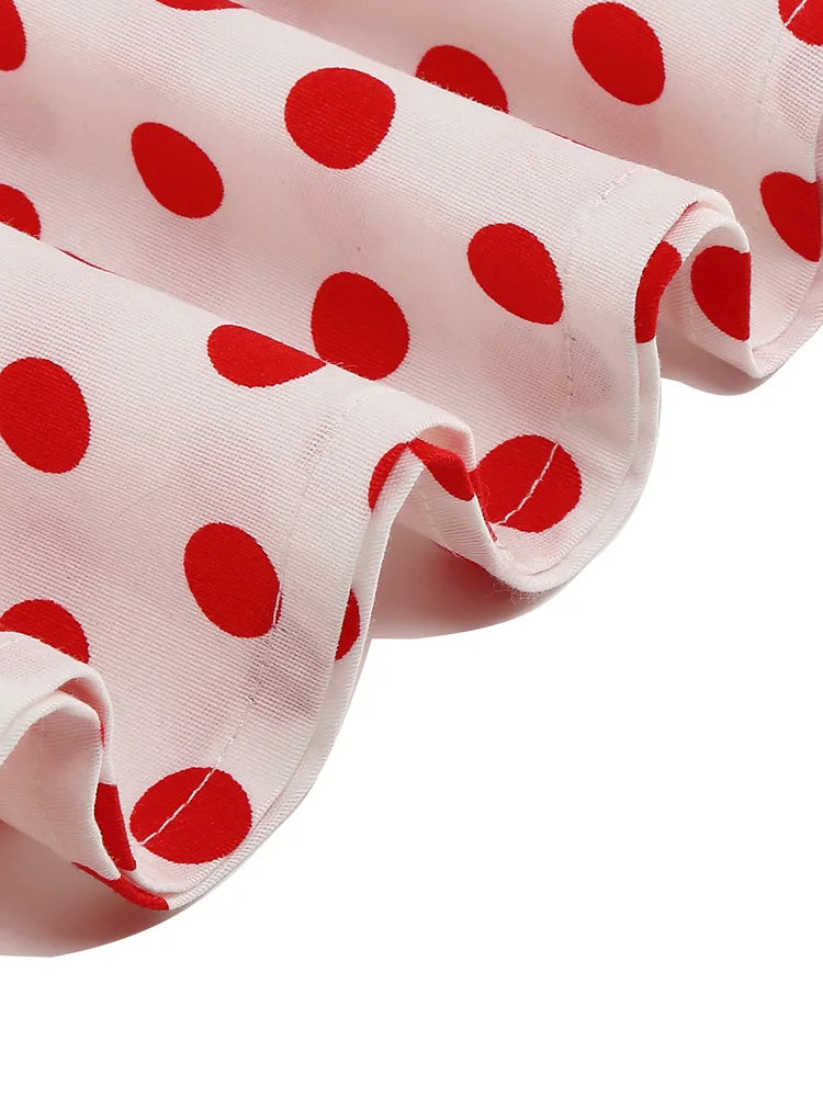 Sleeveless Polka Dot Button Front Midi Dress