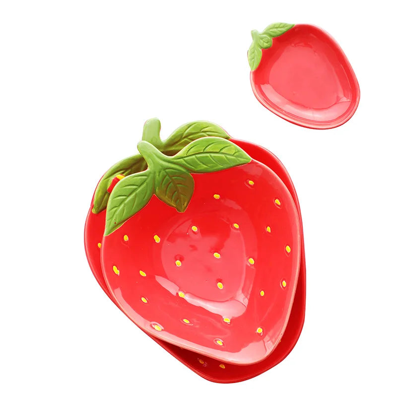 Retro Strawberry Fields Ceramic Dessert & Dipping Dish