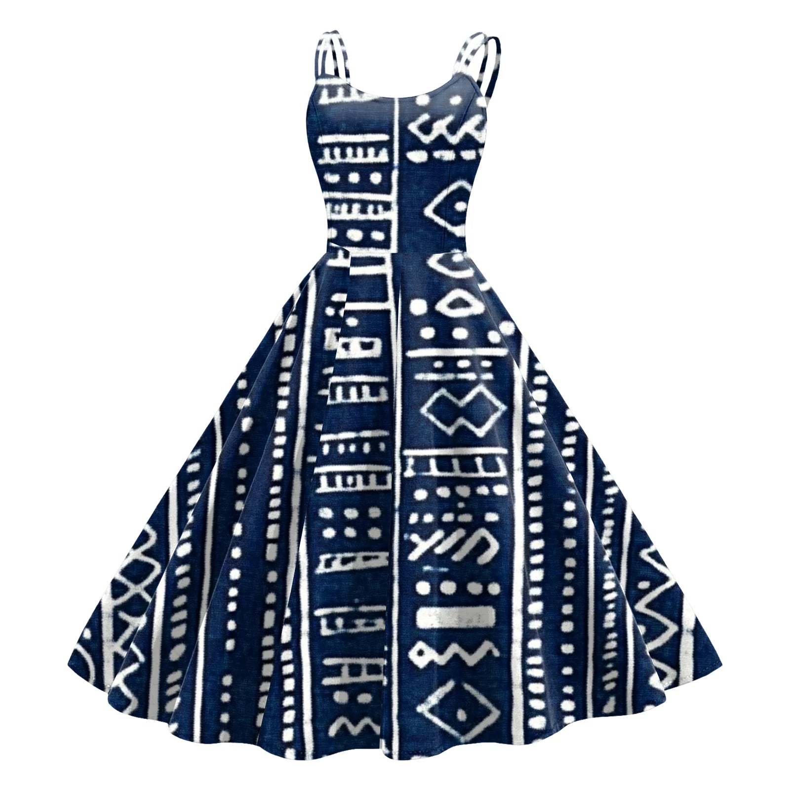 Southwest Print Spaghetti Strap Midi Dress