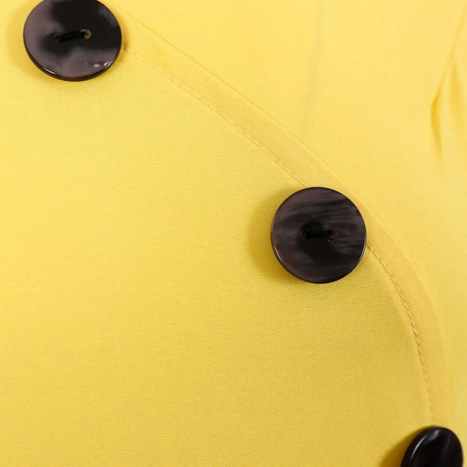V-Neck Asymmetrical Button Midi Dress