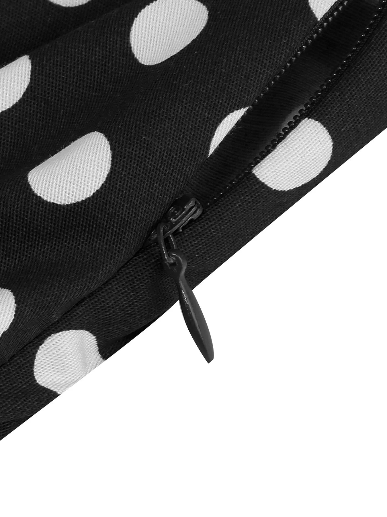Polka Dot Halter Midi Dress with Contrast Bodice