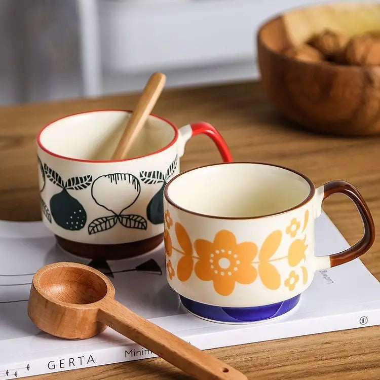 Vintage Meadow Handgrip Mug & Saucer Set (300ml)