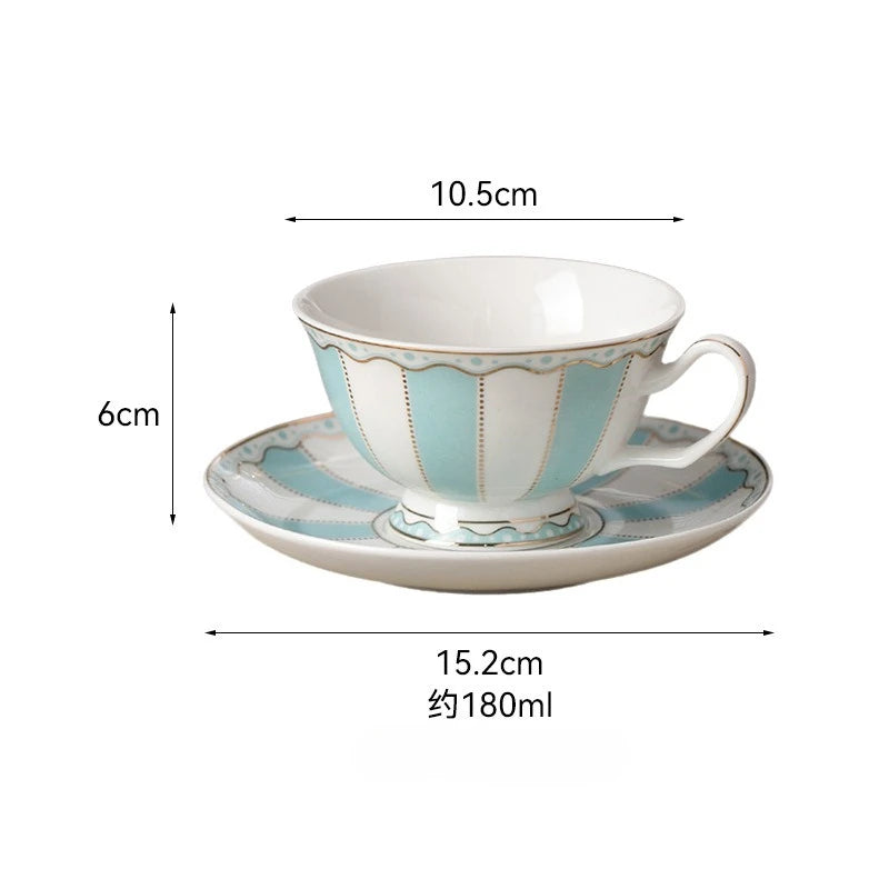 "Gilded Era" Hand-Drawn Gold Bone China Mug & Saucer Set