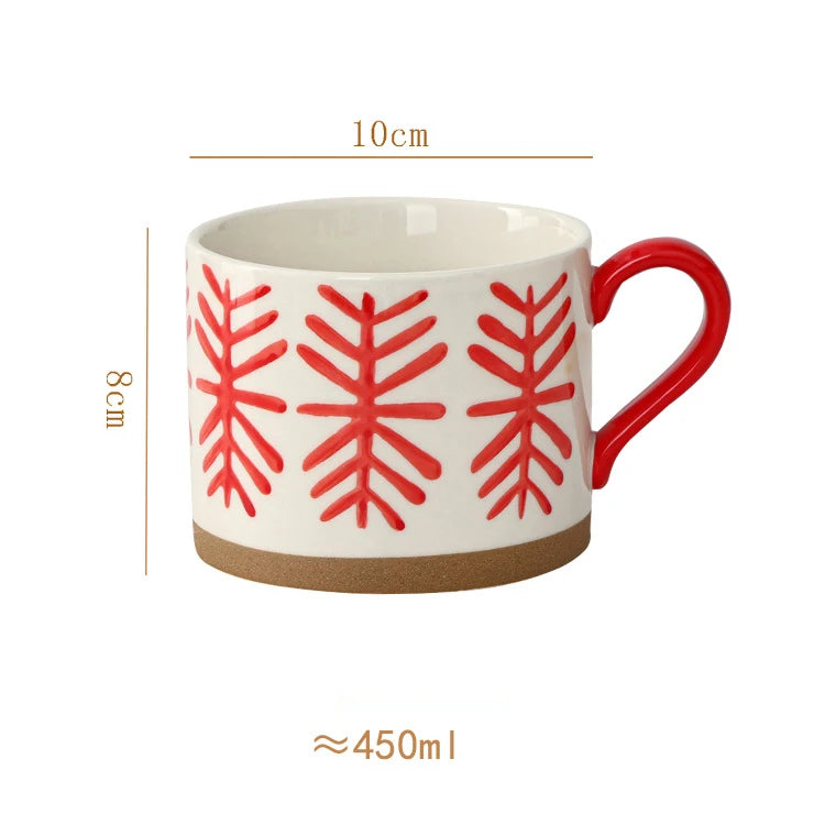 Retro Boho Painted Pattern Porcelain Stacking Mug