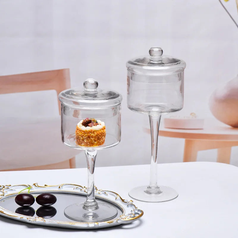 Glass High Foot Storage Jar