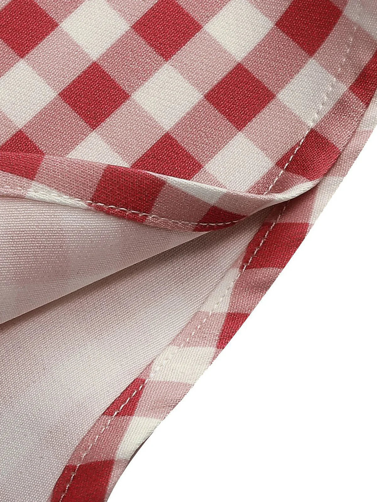 Gingham Square Neck Fit & Flare Dress
