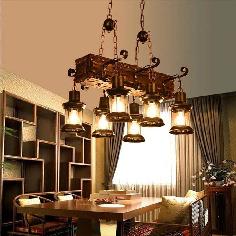 Mid-Century Modern Industrial Pendant Chandelier