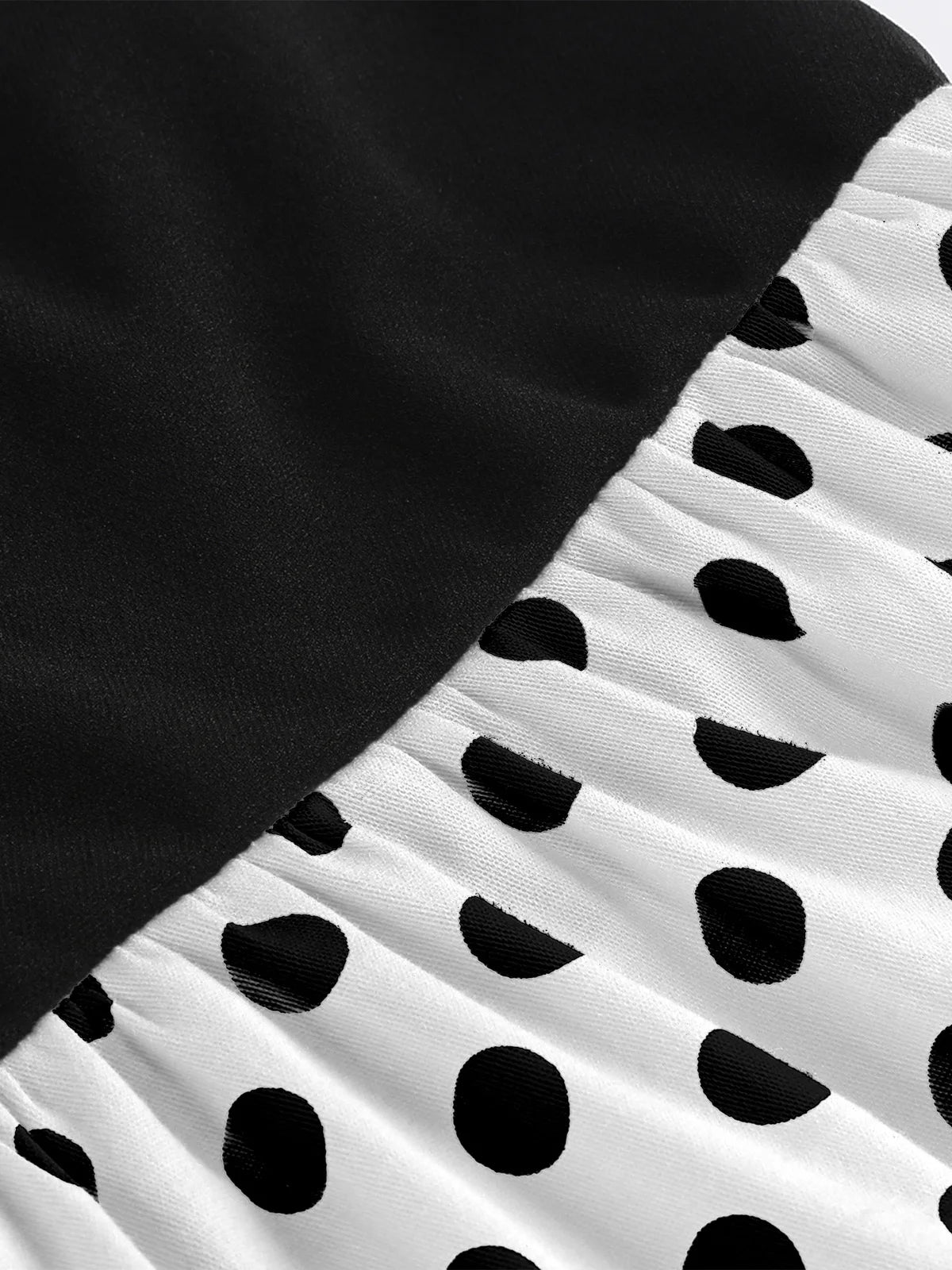 Contrast Bodice Polka Dot Halter Dress