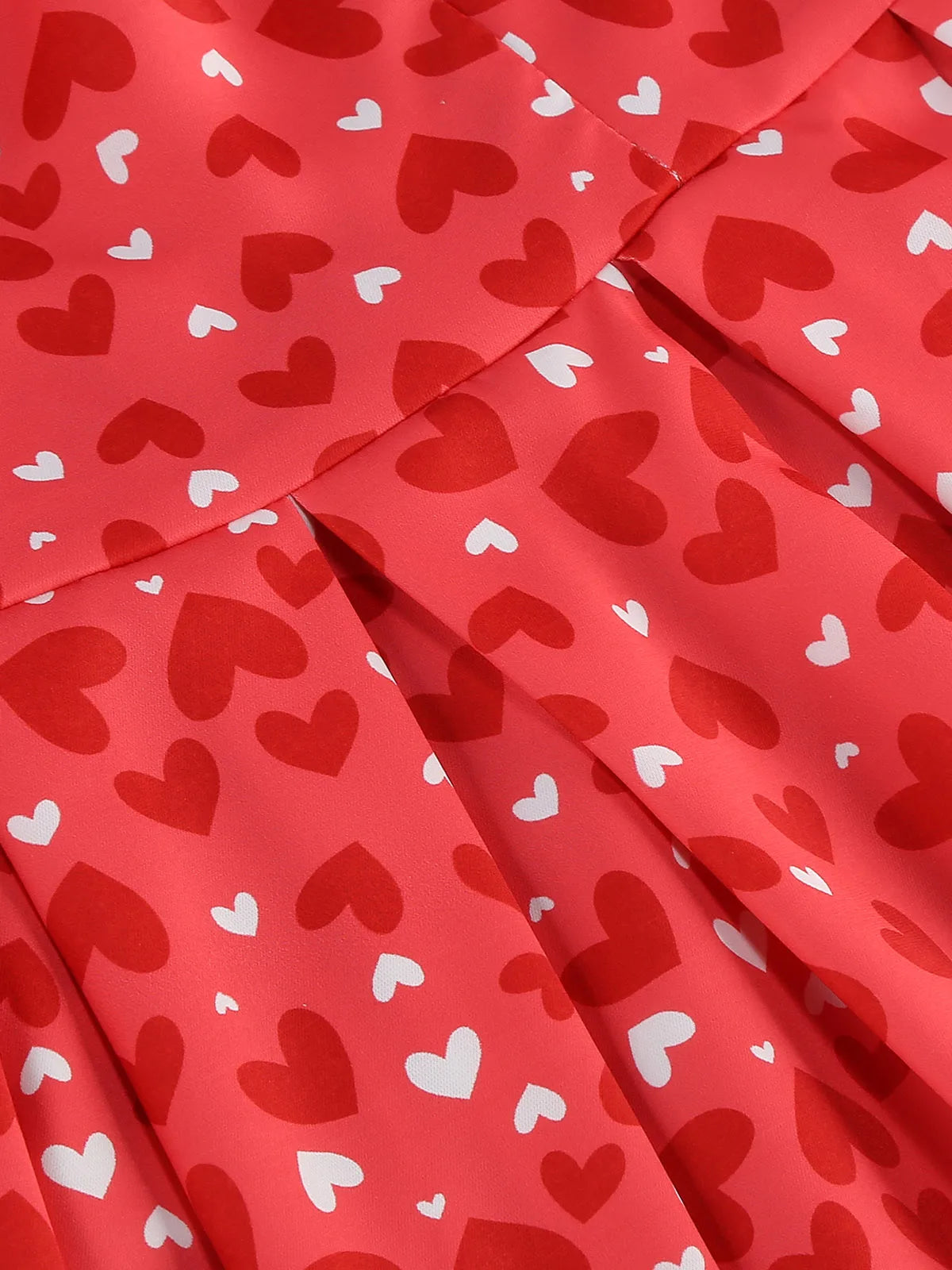 Heart Print Square Neck Fit & Flare Dress